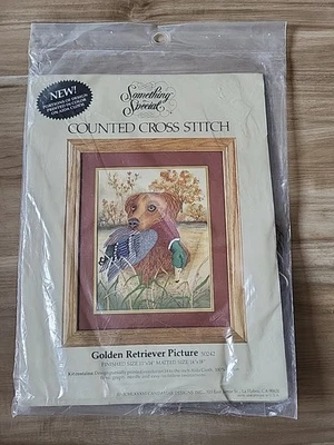 KIT DE PUNTO DE CRUZ CONTADO IMAGEN GOLDEN RETRIEVER ALGO ESPECIAL  Foto 1 de 3