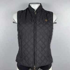 Ariat Vest Women's Small Black Quilted Full Zip Equestrian Design - Picture 1 of 10