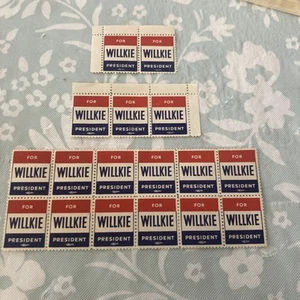 Willkie for President Stamp MH 44236 Multiples of 2 , 3 , and 12 - Picture 1 of 5
