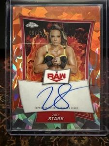 2025 Topps Chrome WWE Zoey Stark Red Brand Orange Sapphire Auto /25 #RBA-ZOE - Picture 1 of 2