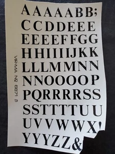Vintage Lot 5 Sheets Alphabet Decals for Ceramics .5" Block Letter 1/2" VIR-MA - Picture 1 of 6