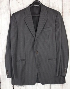Hickey Freeman Loro Piana Tasmanian Super 120's Gray Striped Men's Blazer Sz 42L - Picture 1 of 12