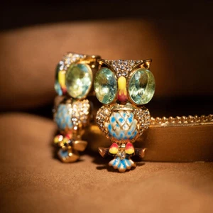 Earrings Fashion Retro Earrings Versatile Colorful Owl Ear Studs - Picture 1 of 9