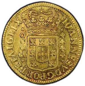 Brasil - 1715-B João V 2000 Reis - PCGS AU Detalles - BONITO TONO - MARCA LIBRE FEILDS - Imagen 1 de 5