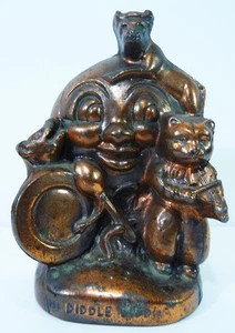 Vintage HI DIDDLE DIDDLE Mother Goose CAST METAL BANK (1930s) Cat and the Fiddle - Picture 1 of 5