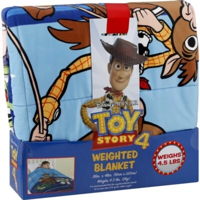 Manta con peso para niños Disney Toy Story 4 4,5 libras 36 pulgadas X 48 pulgadas zumbido leñoso suave Foto 1 de 3