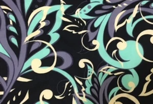 LuLaRoe Leggings ~ OS ~ BLACK Purple Cream Aqua PAISLEY FLORAL ~ *UNICORN HTF* - Picture 1 of 2