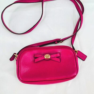 Coach Crossbody Turnlock Bow Pouch Shoulder Bag Cranberry Pink F64655 - Image 1 of 4
