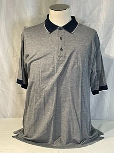 NEW GREG NORMAN NEW RETAIL $59.95 LG NAVY BLUE  WHITE 100% COTTON POLO  NWOT - Picture 1 of 3