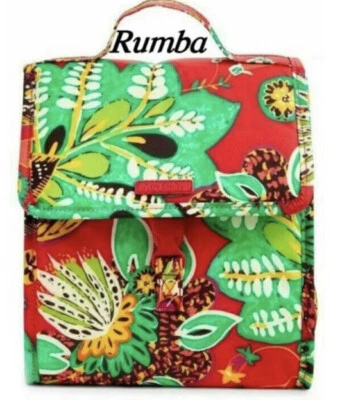 Bolsa de viagem Vera Bradley RUMBA lancheira reutilizável vermelha verde nova com etiquetas - Imagem 1 de 3