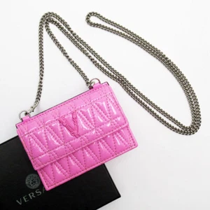 Auth Gianni Versace Card Case   pink Patent leather t19199a - Picture 1 of 8