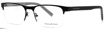Ermenegildo ZEGNA EZ5023 002 黑色男式矩形半边眼镜 54-18-145 — 第 1/4 张图片