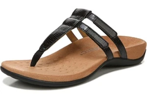 Vionic Elvia Sandal Womens 6.5 Black Arch Support Orthotic New - Picture 1 of 7