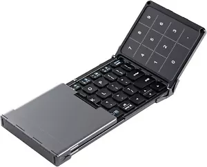 iClever folding keyboard Bluetooth wireless folding mobile keyboard with multifu - Picture 1 of 9