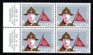 1963 Switzerland SC# 422 - Boy Scout - Block of 4 with Label - M-NH - Picture 1 of 1