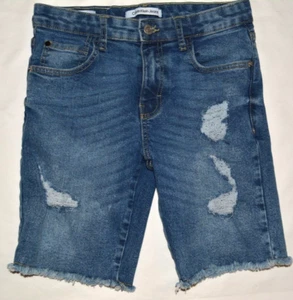 Calvin Klein Girl's Jeans Denim Shorts, Slim Fit, Sz 14 Distressed, Cut Off - Picture 1 of 3