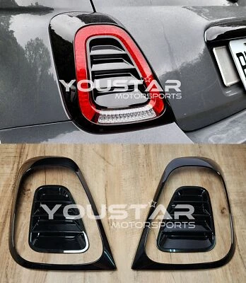 适用于 2017+ 菲亚特 500 Abarth 595 695 光泽黑色尾灯环绕和 3D 百叶窗 — 第 1/4 张图片