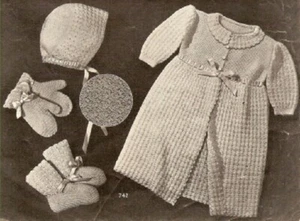 Vintage Crochet Susan Baby Set #742 PATTERN ONLY - Picture 1 of 1