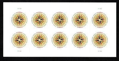 U.S.#5956 MNH, GLOBAL-COMPASS ROSE, FOREVER Sheet, $1.65 Each, F.V. $16.50(2025) - Image 1 of 2
