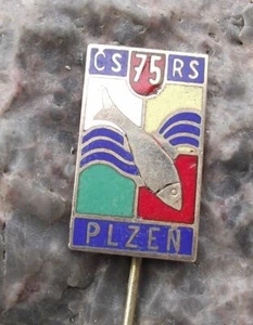 CSRS CRS Plzen Fishing Association Anglers Union Fish 75th Anniversary Pin Badge - Picture 1 of 2