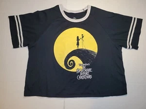 Nightmare Before Christmas T-Shirt Women 3XL XXL Black Cropped Sally & Jack - Picture 1 of 6