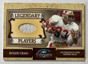 2007 Donruss Classics Roger Craig Legendary Players Game Used Worn Jersey 06/33 - Picture 1 of 2