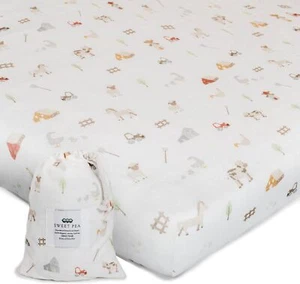 Organic Crib Sheets for Boys, Girls - Jersey Fitted 51 x 27 x 8, Multicolor - Picture 1 of 9