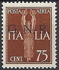 1944 RSI GNR BRESCIA I TIRATURA POSTA AEREA 75 CENT MNH ** VARIETà - RSI136