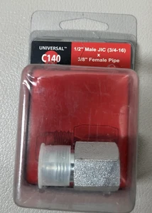 Universal Hydraulik Adapter 1/2" Außengewinde JIC3/4-16 x 3/4 x 3/8 Innengewinde Rohr 2405-8-6 - Bild 1 von 3