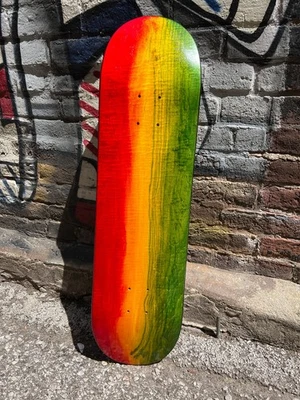 MELHORES DECKS EM BRANCO - "RASTA" | 8,5" | FEITOS NOS EUA | BORDO GREAT LAKES | ADERÊNCIA GRÁTIS - Imagem 1 de 2