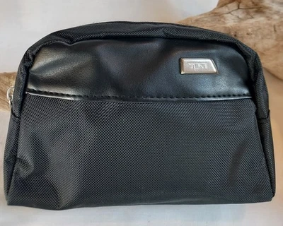 Tumi For Delta Small Black  Nylon & Leather Small Accessory Makeup Travel Pouch - Image 1 of 4