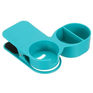 Desk Cup Holder Clip, Clamp on Table Bottle Holder with Storage, Blue - Imagen 1 de 6