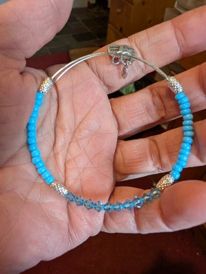 Alex & Ani  Turquoise glass bead  bracelet Retired  - Image 1 of 2