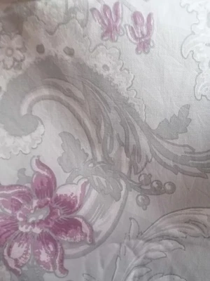 Laura Ashley Baroque pale grape curtains each 53"d x 62"w - Image 1 of 4