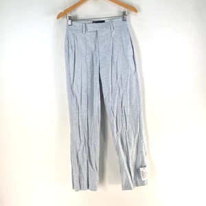 NEW Asos mens dress pants size 28 blue tapered linen cotton zip fly 114761 - Picture 1 of 12