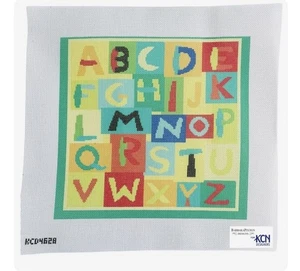 Alphabet Handpainted Needlepoint Canvas Barbara Paxton 13 Mesh - Picture 1 of 2