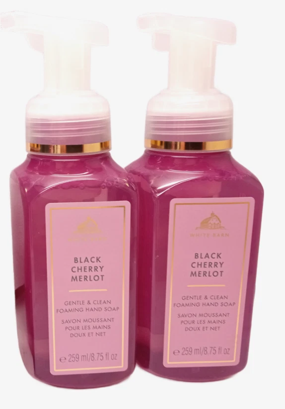 BATH & BODY WORKS BATH AND BODY WORKS BLACK CHERRY MERLOT GENTLE CLEAN FOAMING HAND SOAP SET OF 2