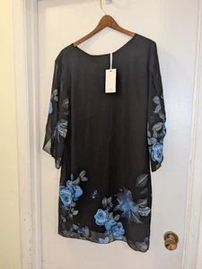 Abito donna Grace Karin chiffon manica svasata floreale XL nuovo con etichette prezzo al pubblico $57 - Foto 1 di 10