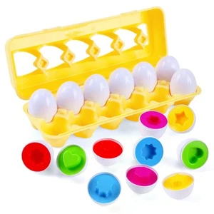 Matching Eggs 12 pcs Set Easter Eggs - Educational Color & Shape Recognition ... - Picture 1 of 6