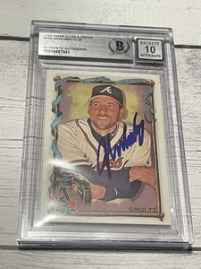 John Smoltz Signed Card Topps Allen & Ginter Slabbed Beckett IP Auto Braves a - Picture 1 of 3