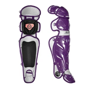 All-Star System Seven 15.5 Inch Adult Baseball Catcher's Leg Guards - Purple - Picture 1 of 1
