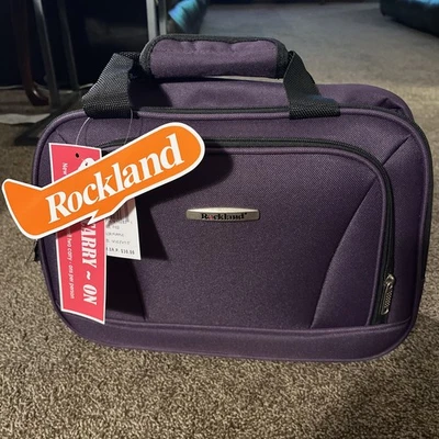 ROCKLAND Purple & Black Carry On Travel Bag Purse - Removable Adjustable Strap - Image 1 of 4
