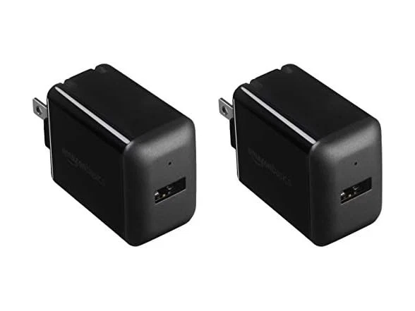 AmazonBasics One-port USB Wall Charger for Phone iPad and Tablet 2.4 Black