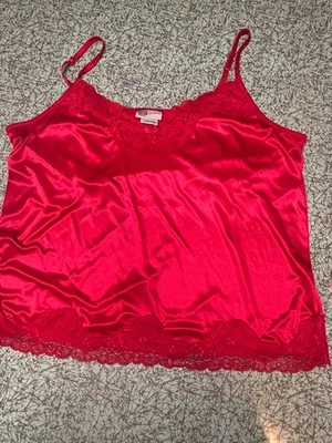 VTG Y2K Faded Glory Red Lace Trim Camisole Size 22/24 Womens Plus - Image 1 of 4