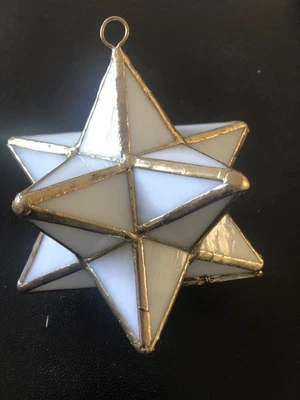 Soporte de luz colgante estrella morava vitral de colección puerta con bisagras falta 1 panel Foto 1 de 4