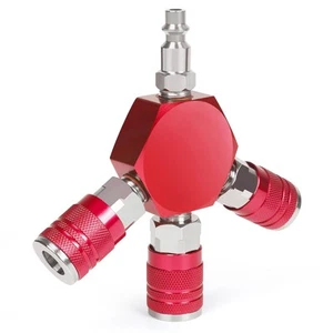 Quick Connect Fittings Air Splitter, 1/4 Inch NPT 3-Way Air Manifold With 3 P... - Picture 1 of 6