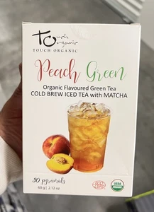 Touch Bio 🍑 Pfirsichgrün Cold Brew Tee mit Matcha 30 Beutel - Bild 1 von 4