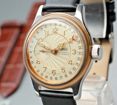 Oris Pointer Date Ref.7462 Automatic 27J Champagne Beige Dial SS/GP Vintage  - Image 1 of 4