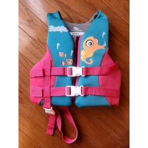 Stearns Puddle Jumper Child Life Jacket Teal Pink Fish 30-50 lbs - Picture 1 of 6