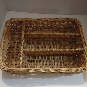 Wicker Kitchen Utensil Holder 4 Compartments - Picture 1 of 9